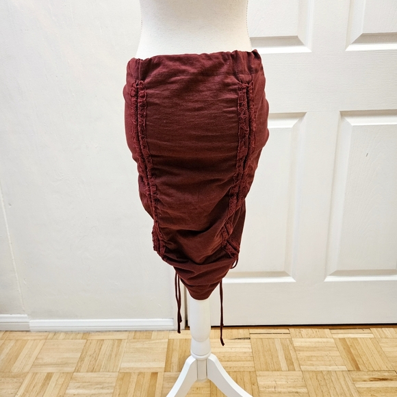 NEW Convertible MISS BE by Emmanuelle Blanc Festival Ruched Dark Red Skirt Dress - Picture 9 of 16